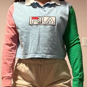 🎂Fila Cropped Long Sleeve Polo!